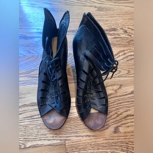 Lace Up Zippered Italian Leather Boots